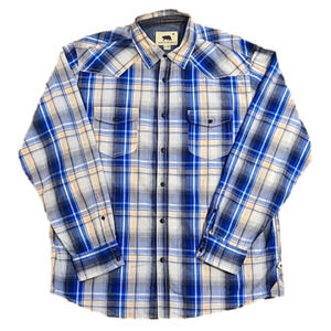 DAKOTA Grizzly Blue & Yellow Plaid Button-Up Shirt